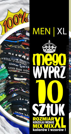 MEGA WYPRZ ! - Koszulki męskie wyprzedaż zestaw 10 sztuk XL mix kolorów i rozmiarów - TYLKO U NAS !