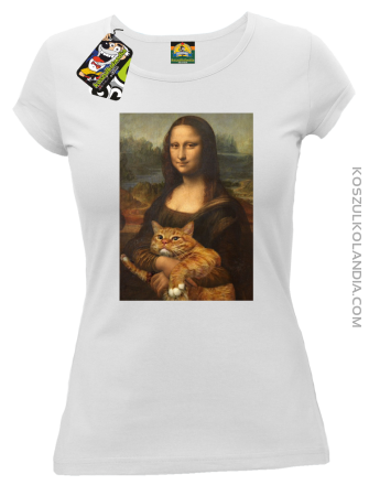 Mona Lisa za kotem - koszulka damska