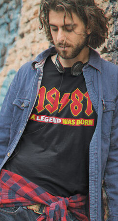 Metal Style koszulka z dowolną datą urodzin A legend was Born - koszulka męska