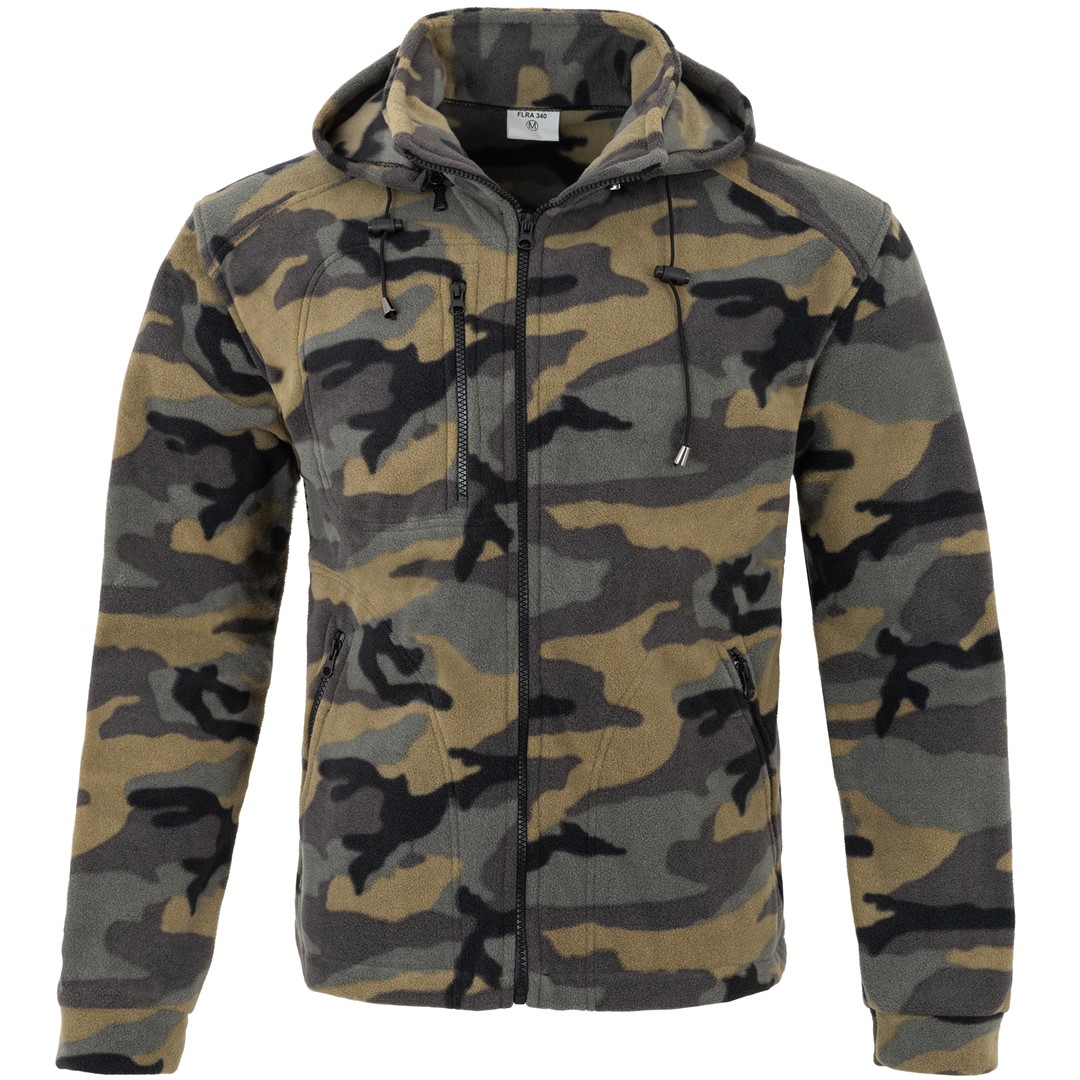 Bluza polarowa męska Moro Camouflage FLRA 340 BUS HOOD JHK - 9 rozmiarów