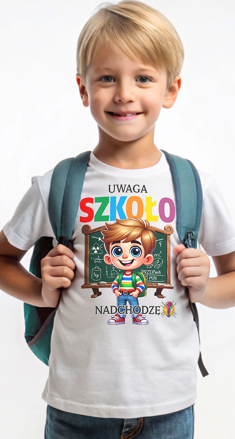 Uwaga Szkoło - Nadchodzę ! + możliwość personalizacji - koszulka dziecięca 2143