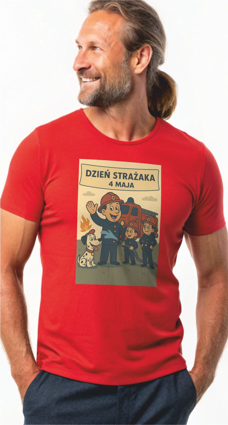 Dzień Strażaka 4 Maja Nauka gaszenia pożarów - Koszulka męska