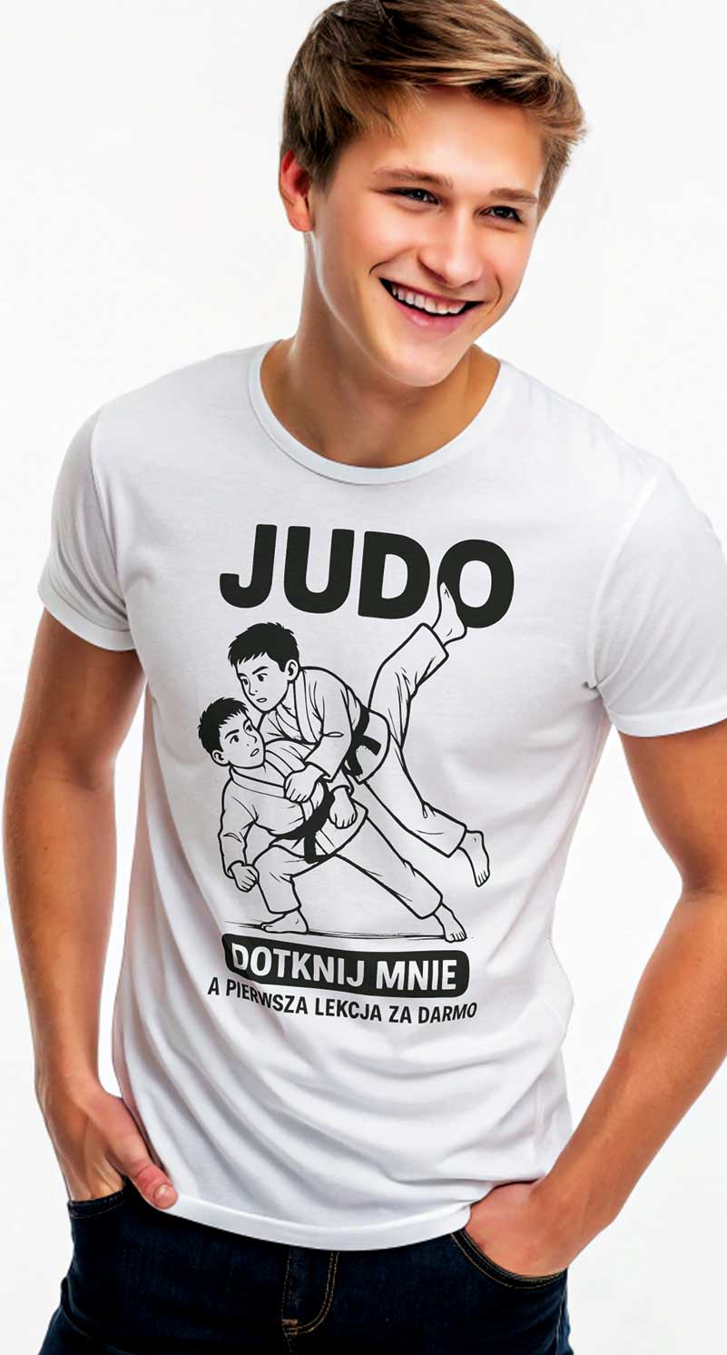 JUDO dotknij mnie a pierwsza lekcja za darmo - koszulka męska JUDO dotknij mnie a pierwsza lekcja za darmo - koszulka męska