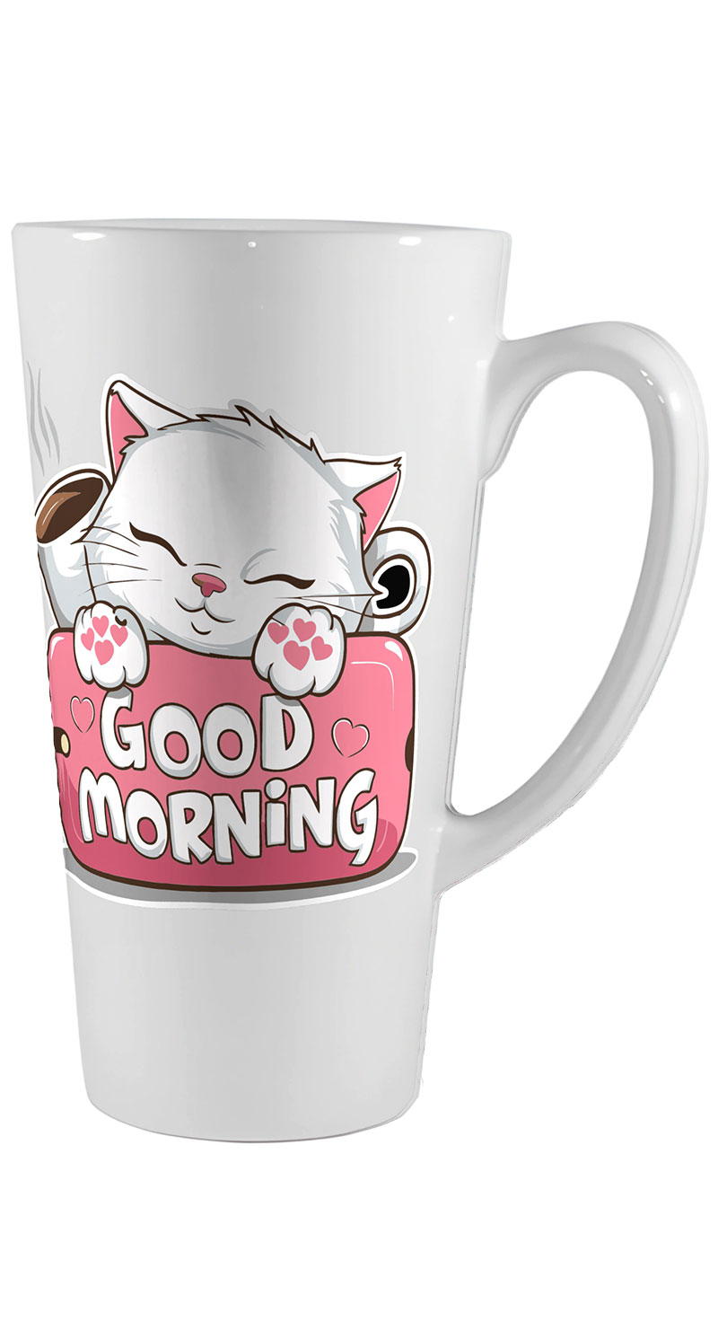 Good Morning Cute Cat - ceramiczny kubek latte 450ml