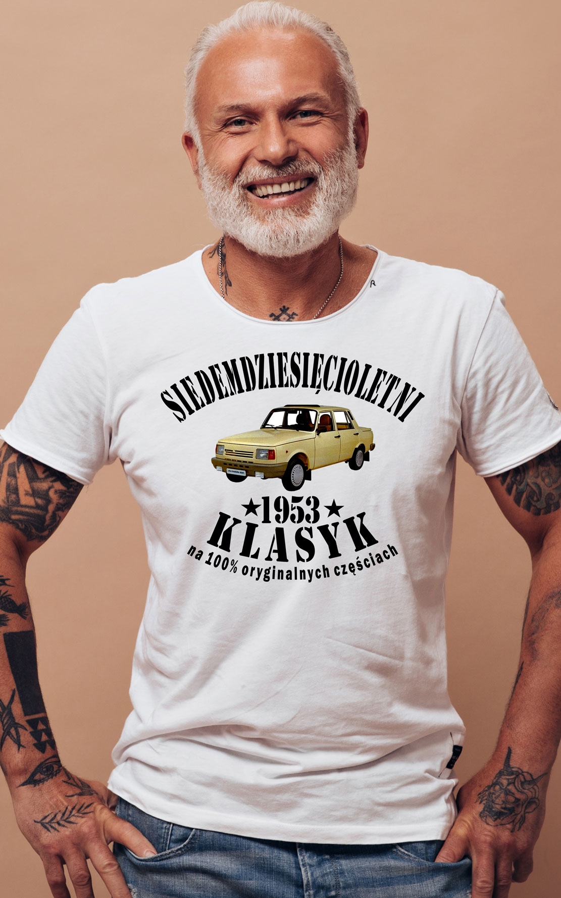 koszulka dla dziadka z motywem auta z PRLU