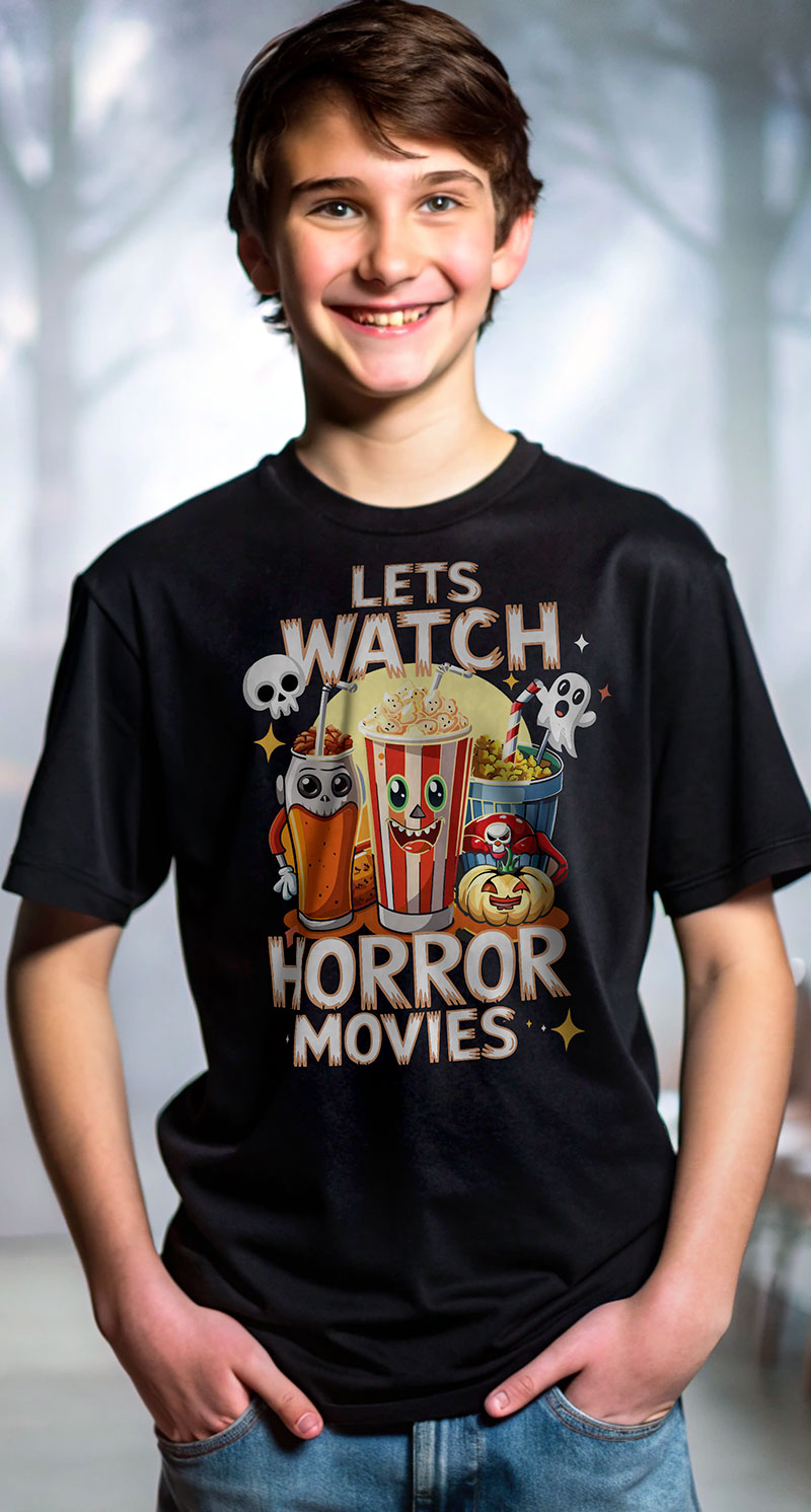 Let`s Watch Horror Movies Funny Starter kit on the offensive - koszulka dziecięca  na Halloween