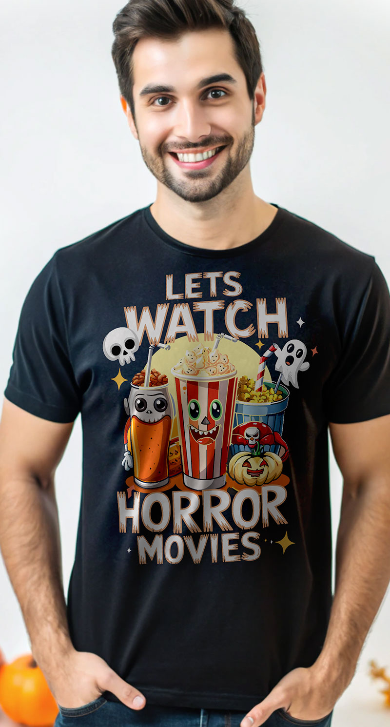 Let`s Watch Horror Movies Funny Starter kit on the offensive - koszulka męska na Halloween