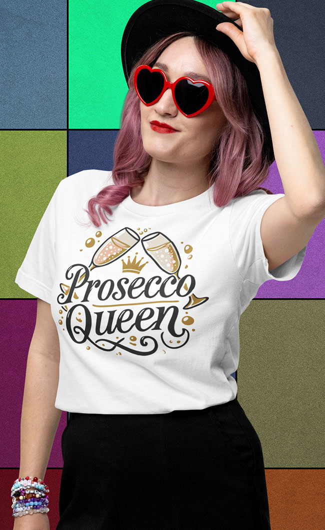 Prosecco Queen - damska koszulka z nadrukiem 3