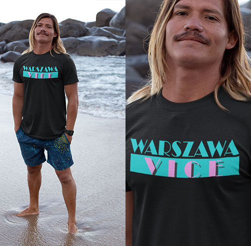 Warszawa Vice a`la Miami Vice-  koszulka męska